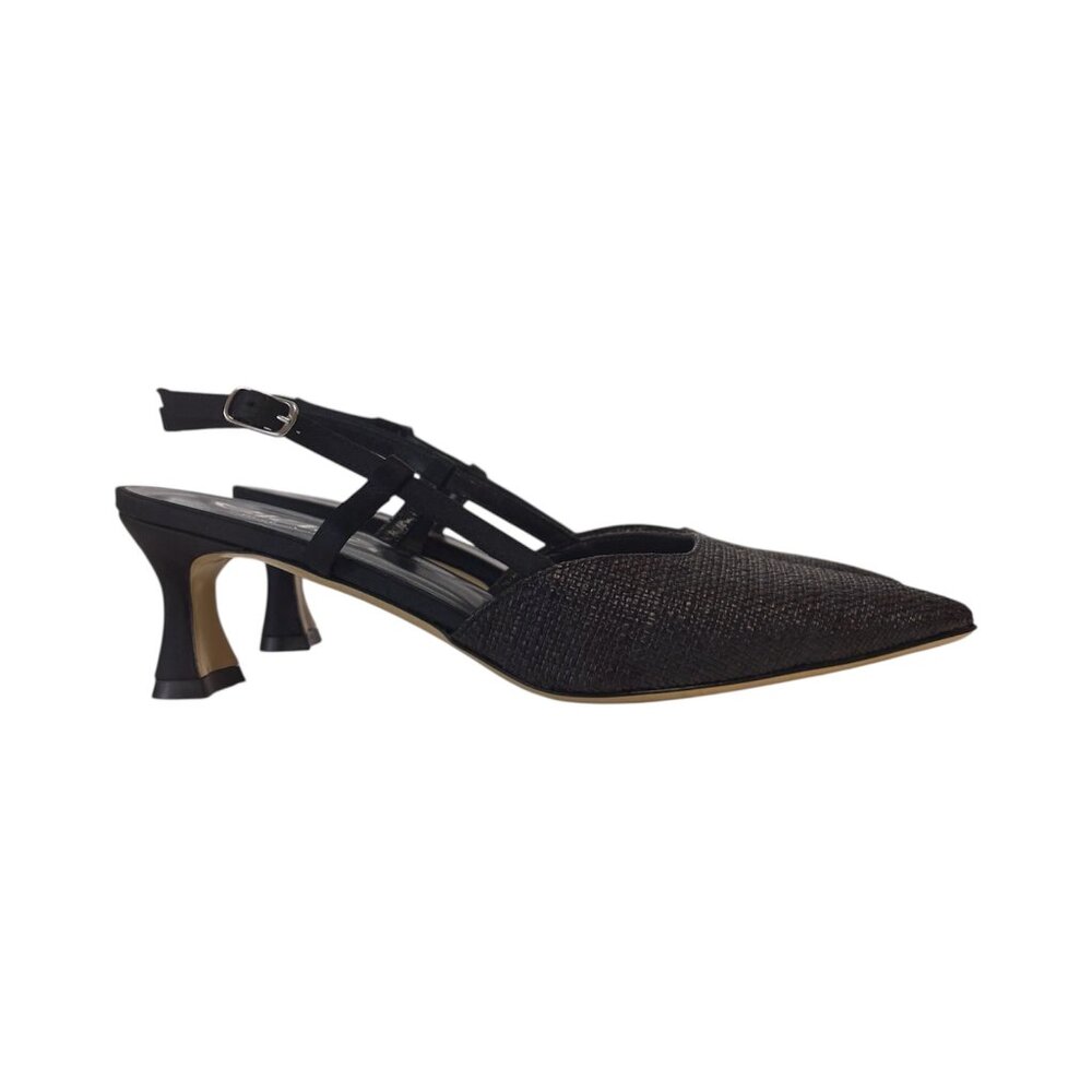 Elata Raffia Black Patent Leather Slingbacks (8)